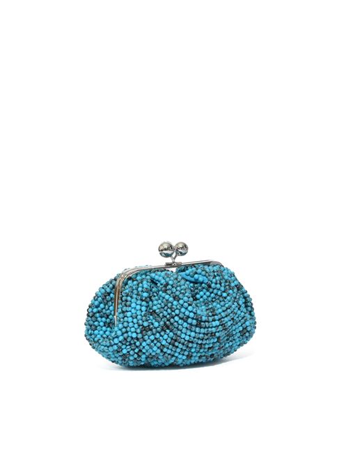 Borsa Pasticcino Bag small WKAESCHIMO con perle in resina ricamate Turchese WEEKEND MAX MARA | 2615511085600004